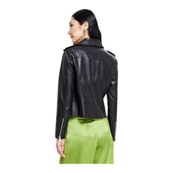 INC INTERNATIONAL CONCEPTS Burgundy/Wine Vegan Jacket, Size L. - Picture 3 of 12